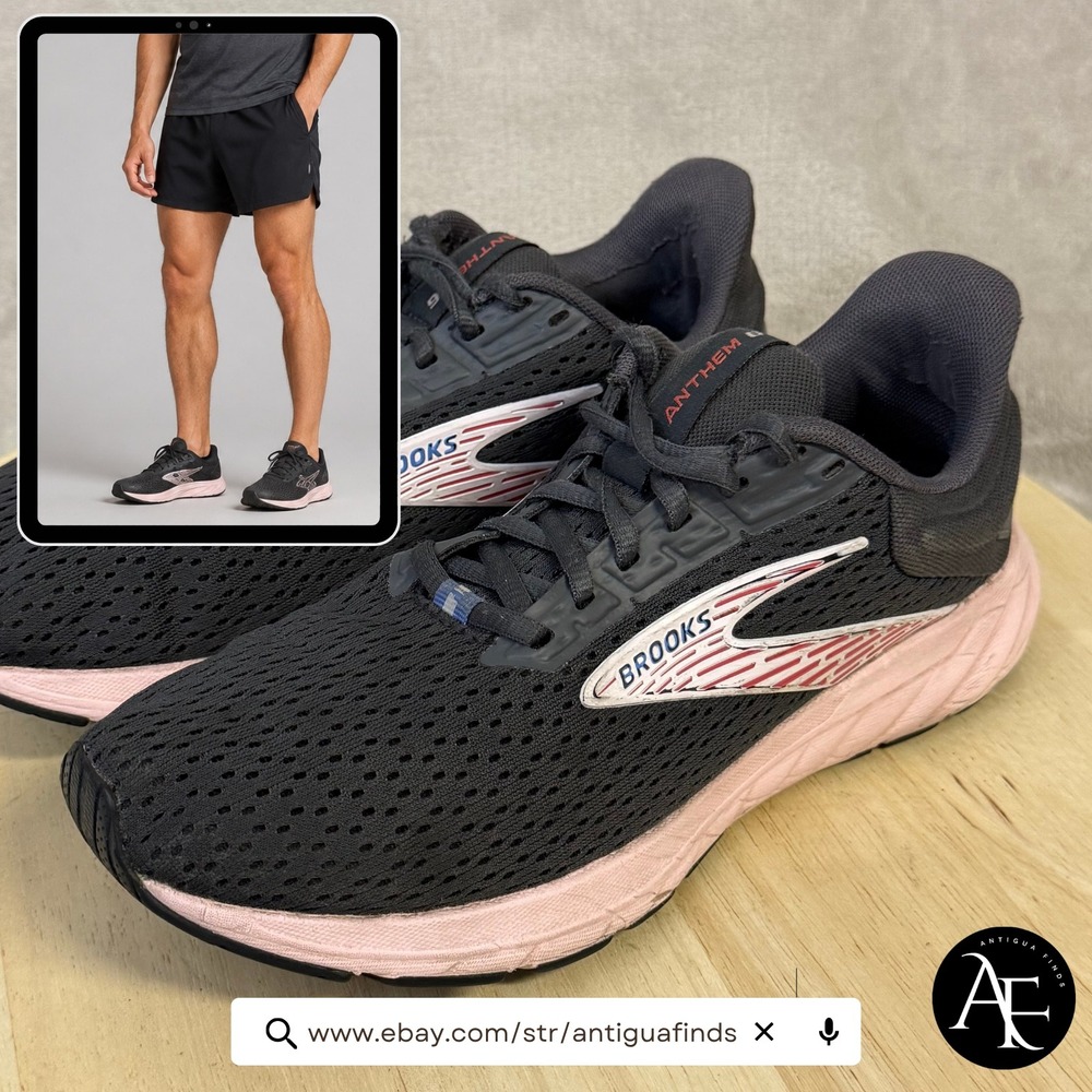 Brooks Anthem 6 Mens Running Shoes Black Pink DNA Cushioning 1204001B026 Size 8